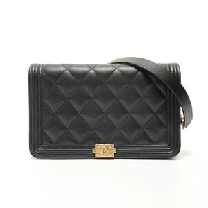 Chanel Boy Chain Wallet Shoulder Bag, Black
